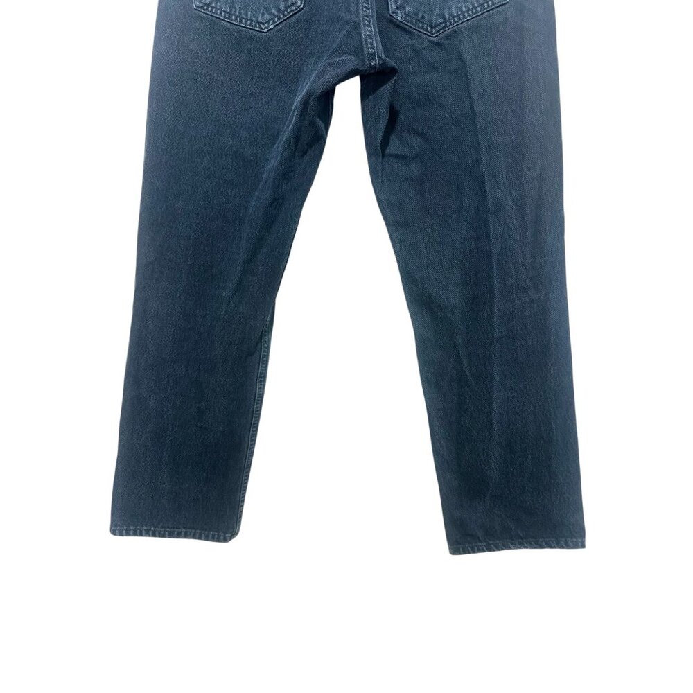 Agolde High Rise Straigt Leg Jeans Womens 28 Black Dark  Wash Button Fly Ankle - Picture 16 of 16